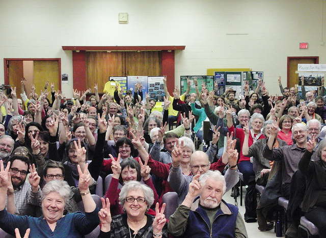 The audience at the Council of Canadians public forum against the Energy East pi