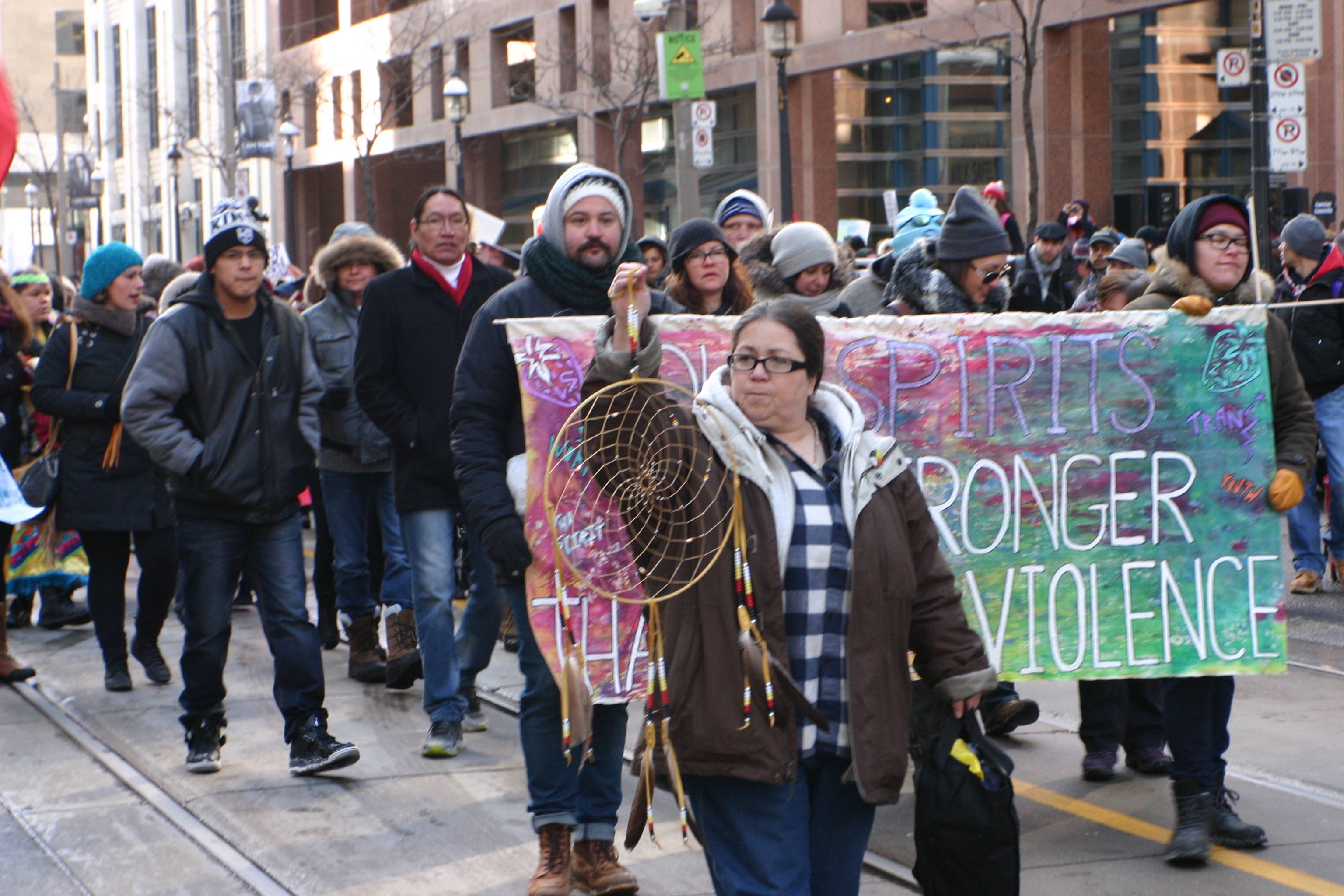 Marchers during Feb 14 Strawberry Ceremony