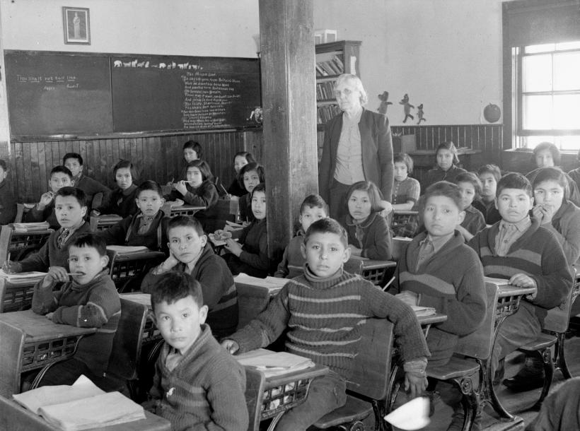 Anglican mission school, La Ronge, Sask. LAC photo