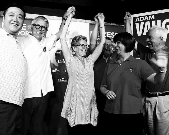 Premier Kathleen Wynne endorsing Adam Vaughn in 2014