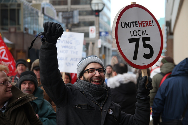 OFL Demonstration for a living wage, February 2015