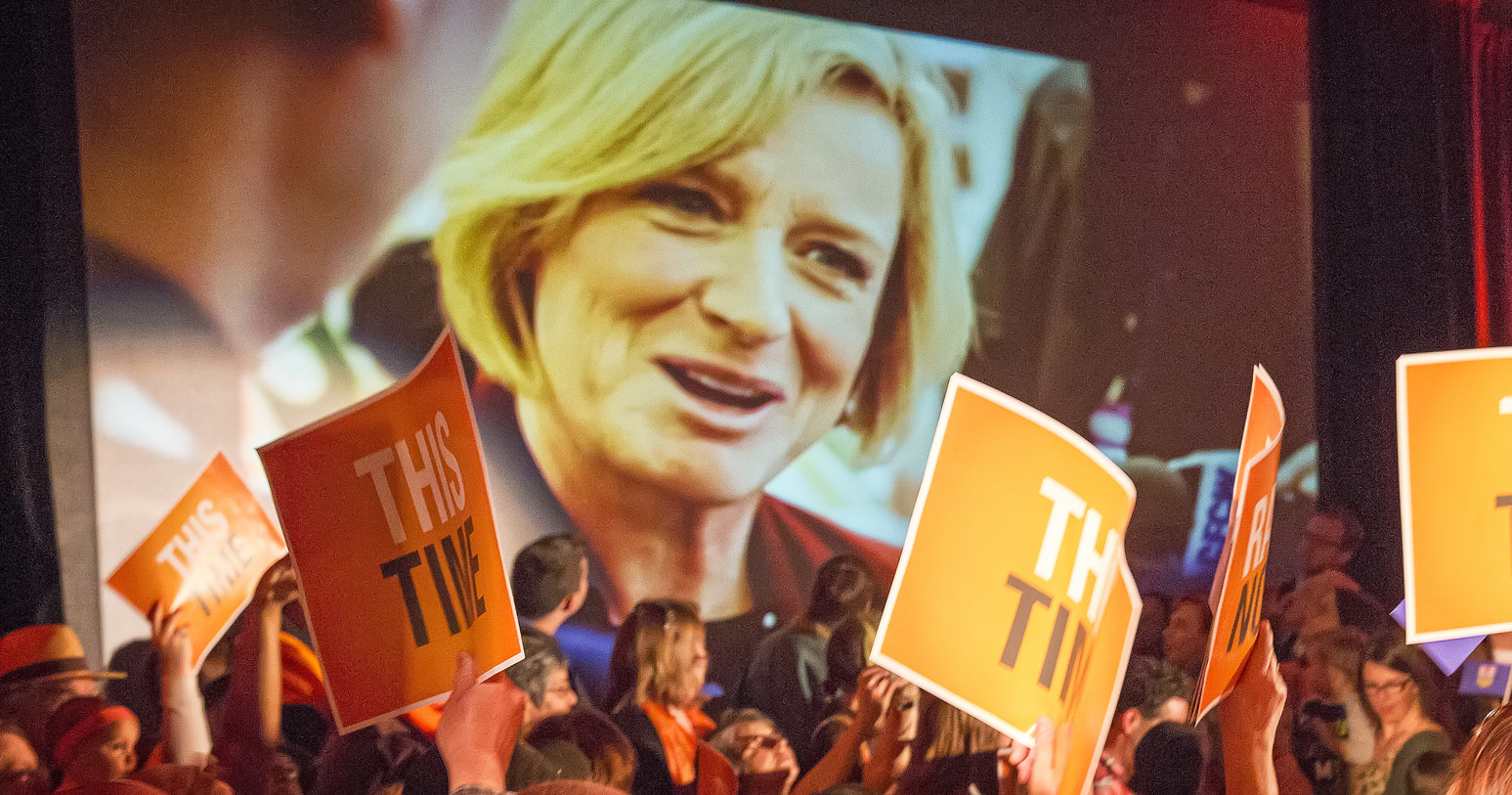 Rachel Notley at May 3, 2015 rally in Edmonton