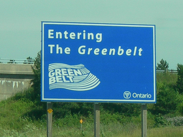A sign welcoming visitors to the Greenbelt.