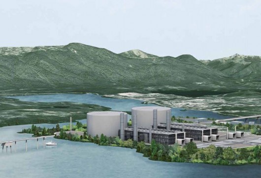 Artist's conception of the Pacific Northwest LNG terminal on Lelu Island