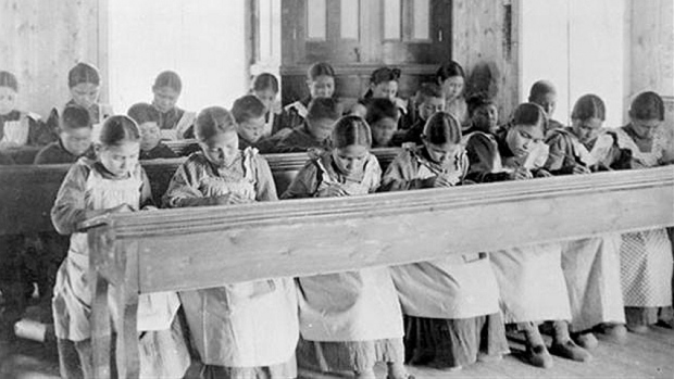 Students at R.C. Indian Residential School, Fort Resolution, N.W.T.