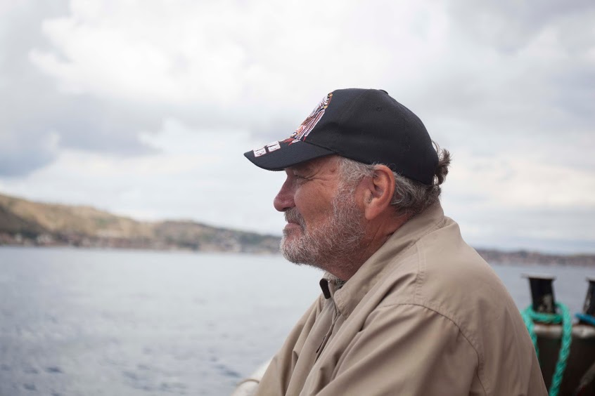 Bob Lovelace aboard the Marianne.