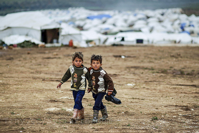 Two Syrian boys in a refugee camp. Atmeh, Syria. Dec. 10, 2012