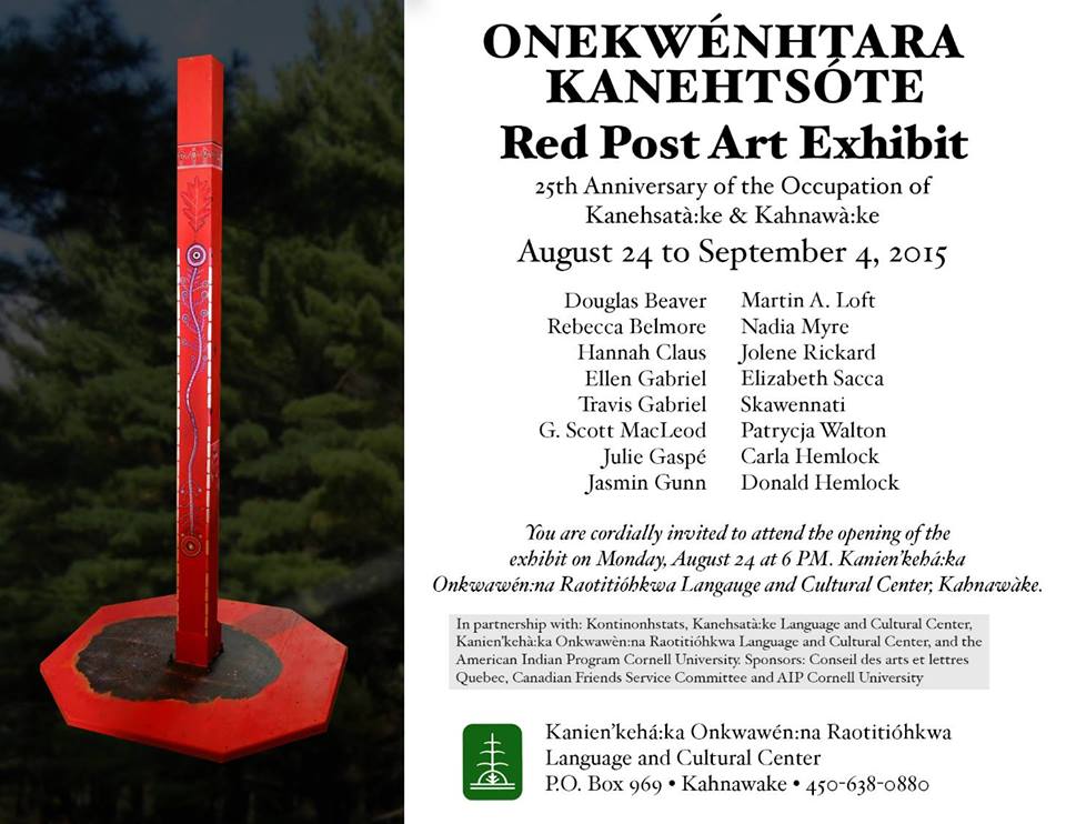 Photo: Onehkwéntara Kanehtsóte - the Red Post Art Exhibit facebook page
