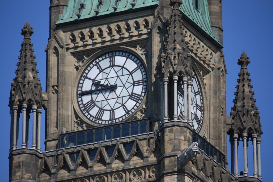 Peace Tower Clock on Parliament Hill in Ottawa. Photo by Creative Commons