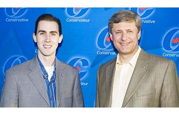 Michael Sona and Stephen Harper, in happier times.