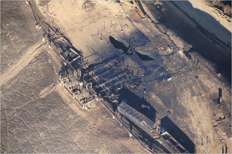 The leaking Aliso Canyon well pad in Los Angeles County on December 17, 2015.