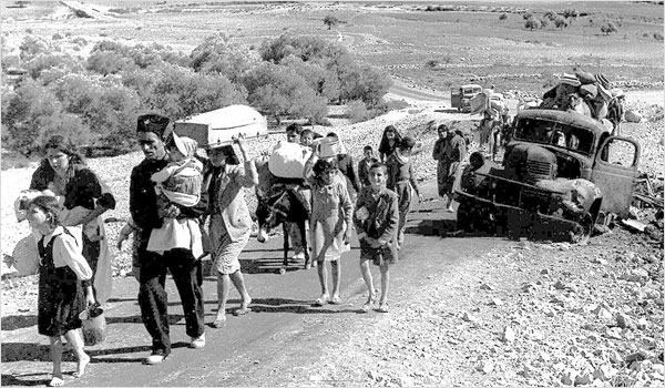 Palestinian refugees leaving the Galilee in October-November 1948