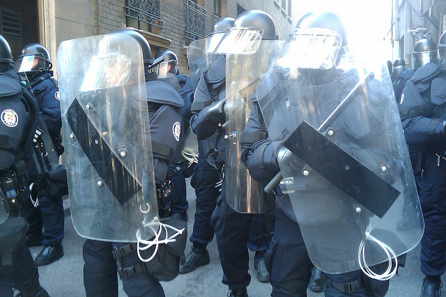 College Street Protest - Riot Police