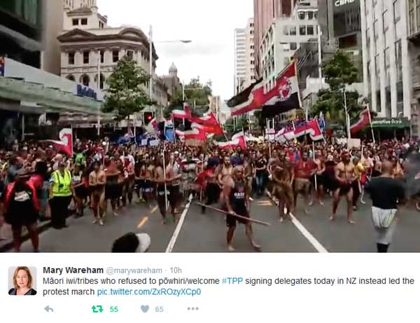 Photos: Twitter photos of yesterday's protests against the TPP in Auckland.