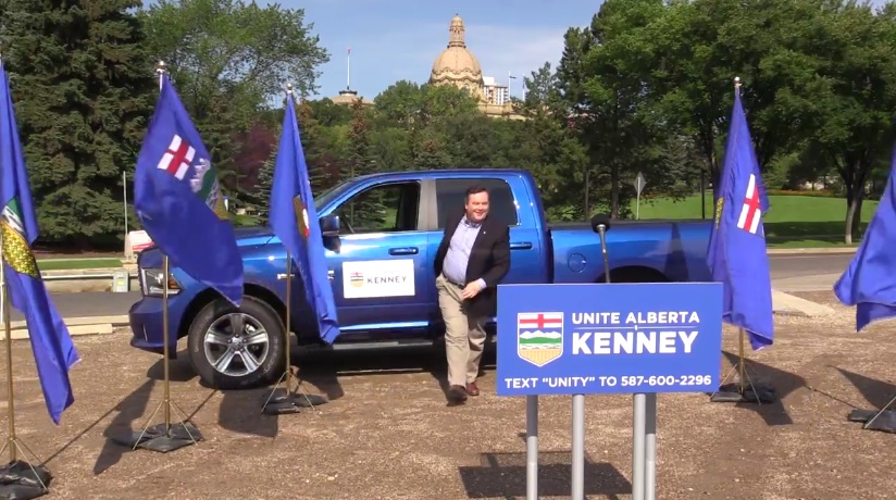 Screenshot of Jason Kenney's arrival at Aug. 1, 2016, news conference