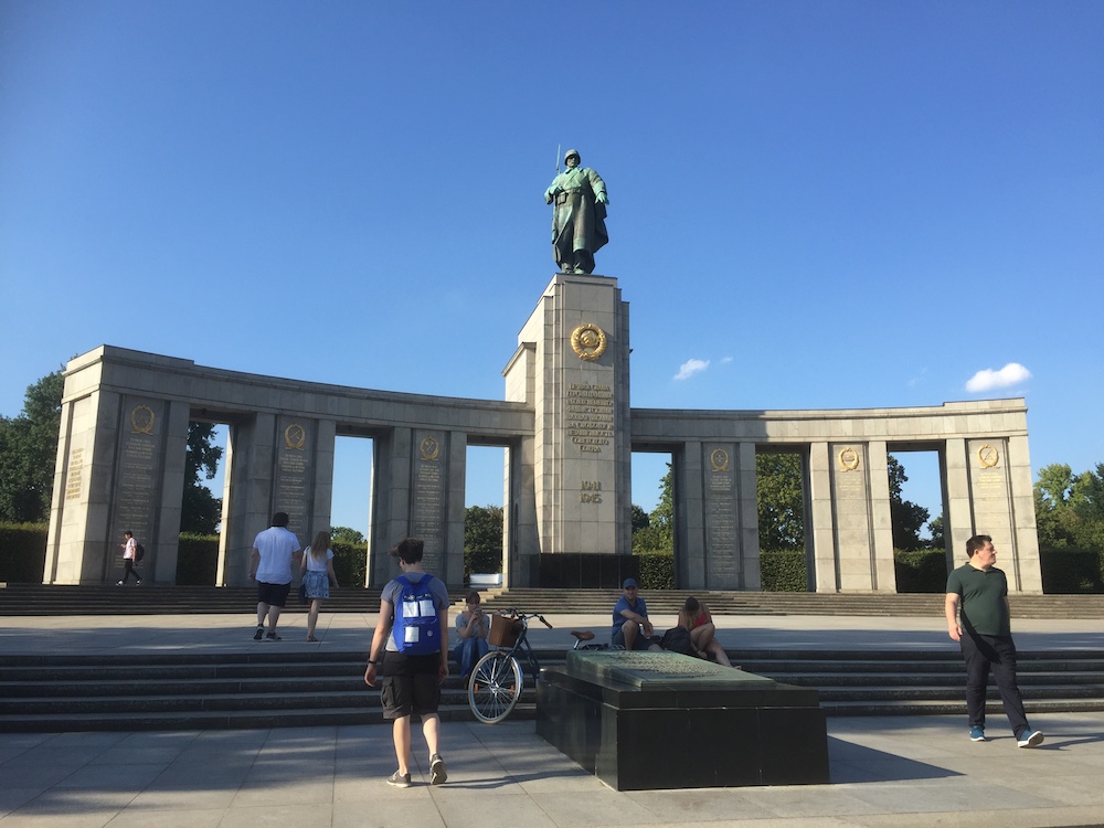 The memorial to the Soviet soldiers who died conquering the city of Berlin in 19