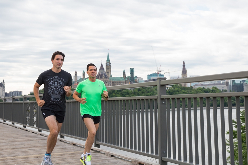 Prime Minister Justin Trudeau and President Enrique Peña Nieto on a morning