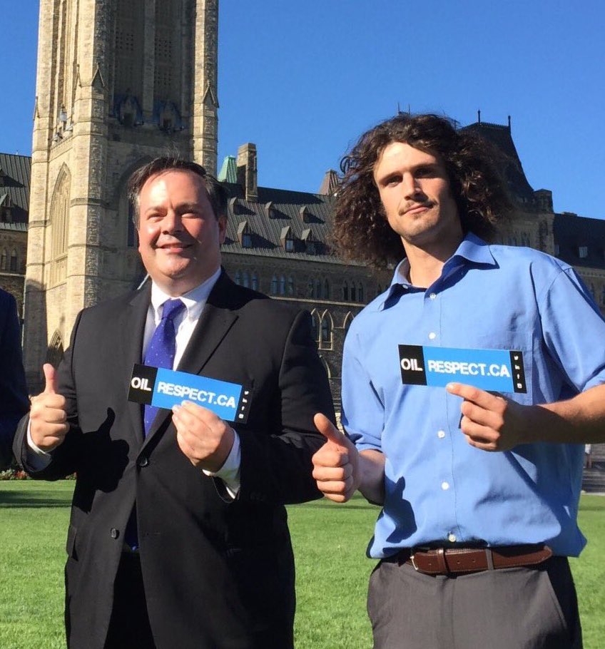 Neal Hancock, in mufti, with Jason Kenney