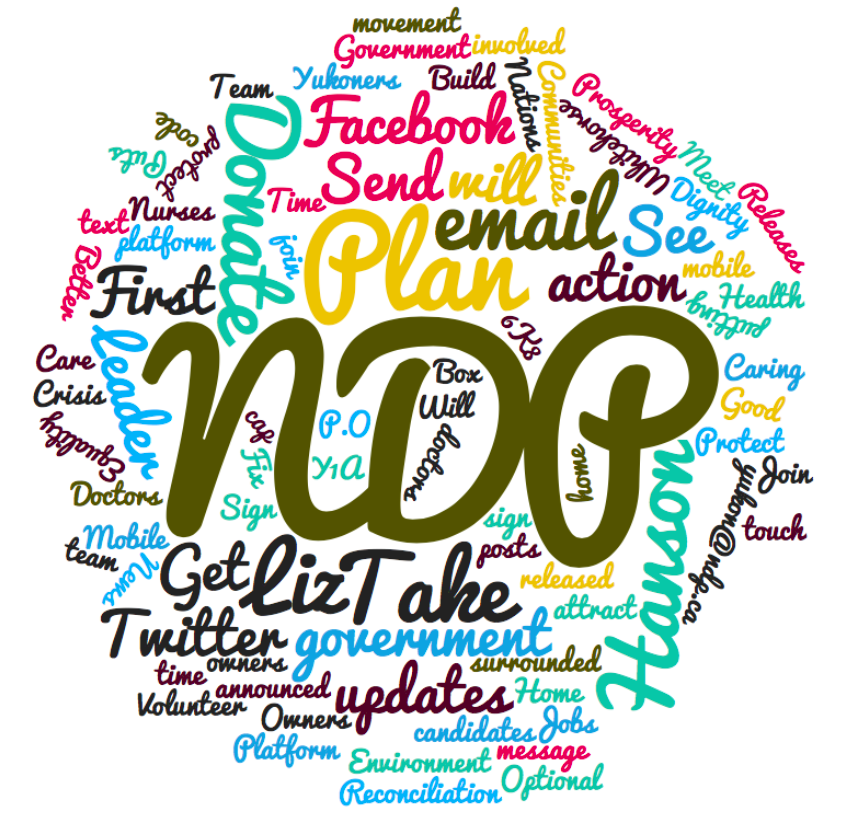 Yukon NDP Website Meets A Word Cloud Generator