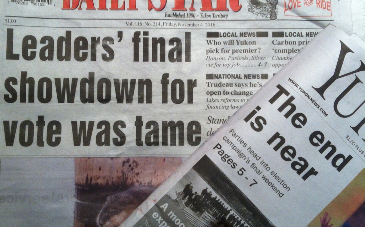 Yukon newspapers and election headlines