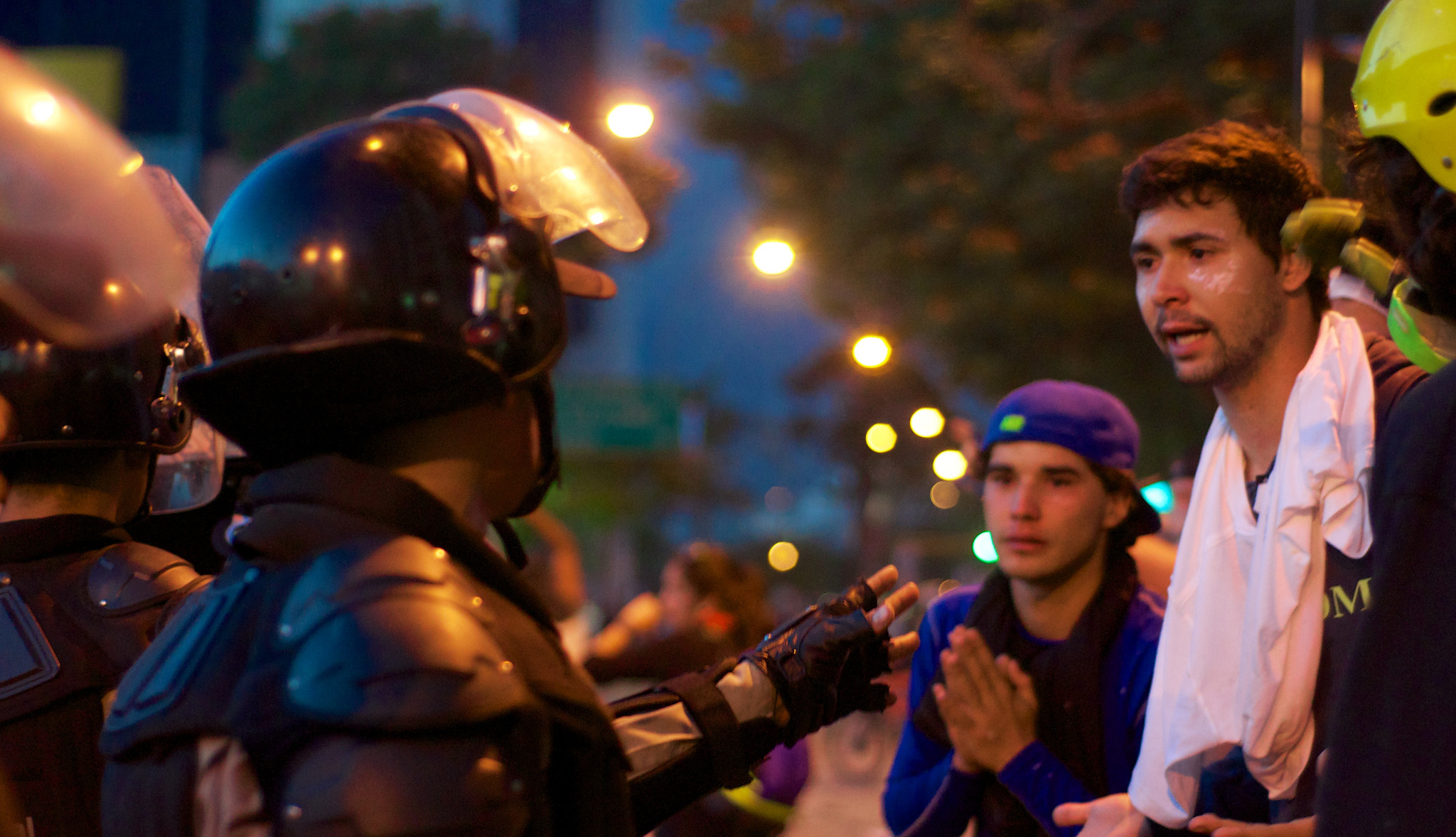 Pictures form protests in Caracas, Venezuela. February 2014.