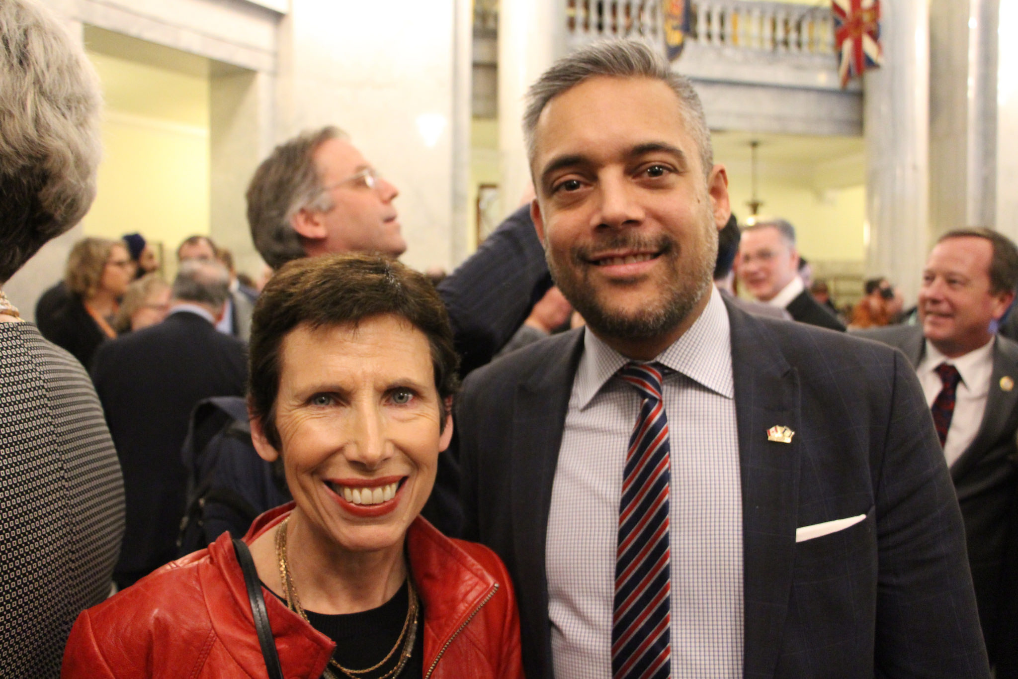 David Khan, seen here with Liberal Party executive director Gwyneth Midgley