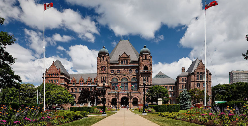 The Ontario Legislative Building on a nice sunny day. Image: Wikimedia Commons/Benson Kua