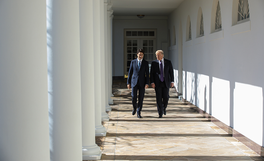 Justin Trudeau and Donald Trump at the White House. Photo: Adam Scotti/PMO