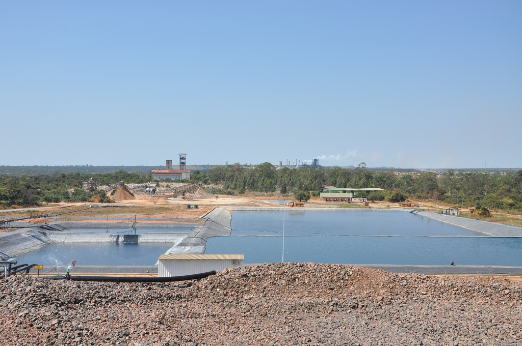 A leaching pond at the Mufulira mine in Zambia