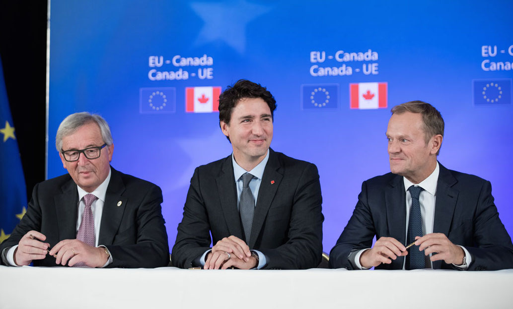 PM ﻿Justin Trudeau participates in the EU-Canada Leaders' Summit and CETA signing ceremony in Brussels, Belgium. Photo: Adam Scotti/PMO