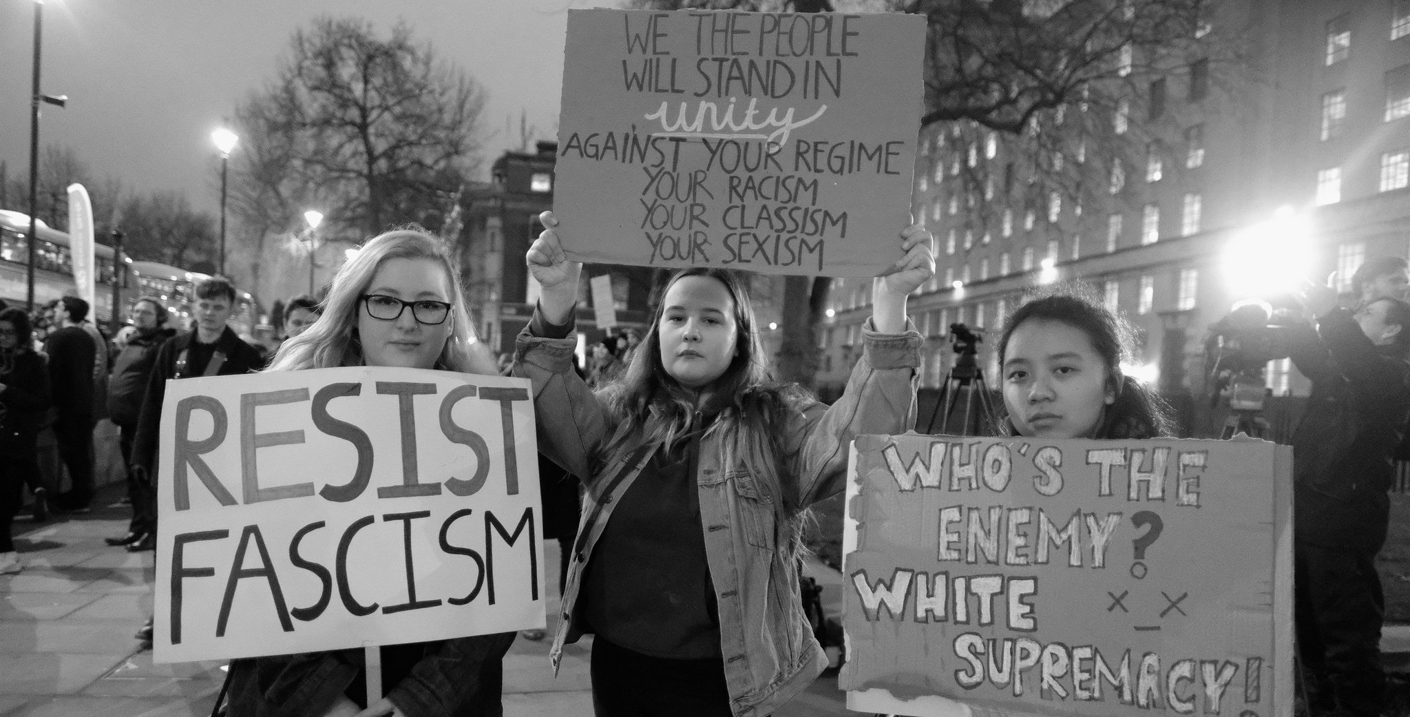 Demonstrators at London's anti-Trump rally. Image: Flickr/Alisdare Hickson