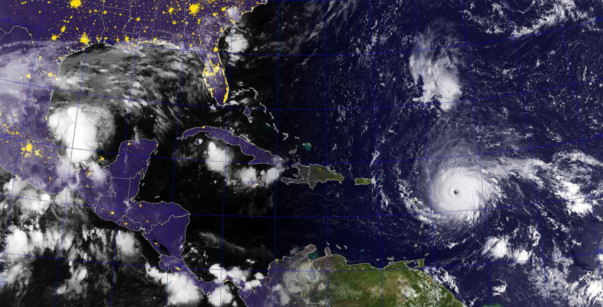 Satellite image showing Hurricane Irma in the Atlantic Ocean. Image: Flickr/Official U.S. Navy Page