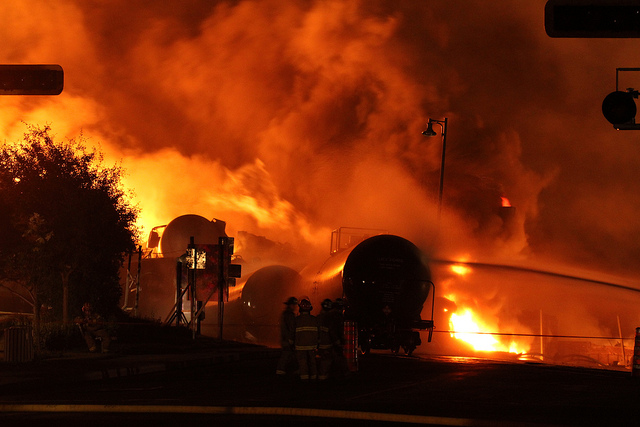 The Lac-Mégantic rail disaster. Photo: Transportation Safety Board