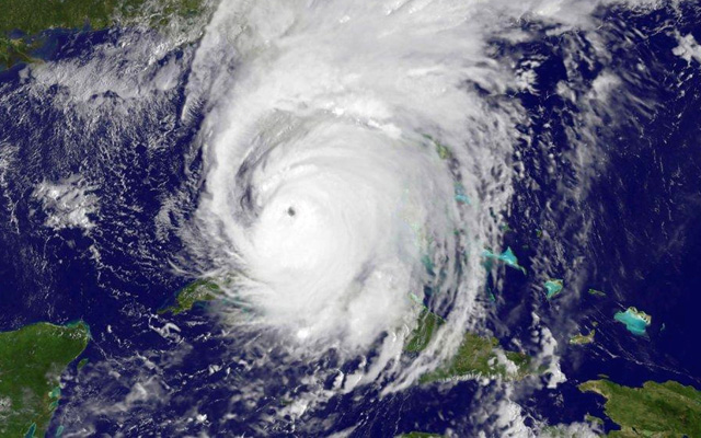 Hurricane Irma passes Cuba on Sunday, Sept. 10, 2017, in a NASA satellite photo.