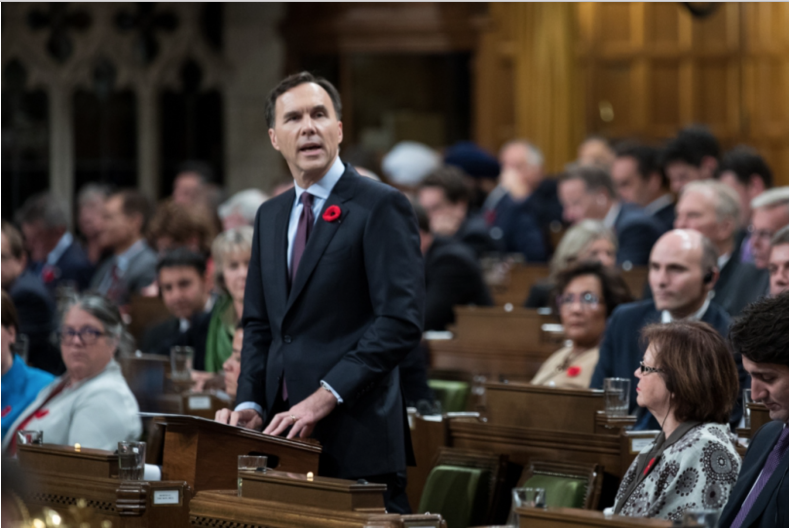 Minister Bill Morneau in the House of Commons in Ottawa