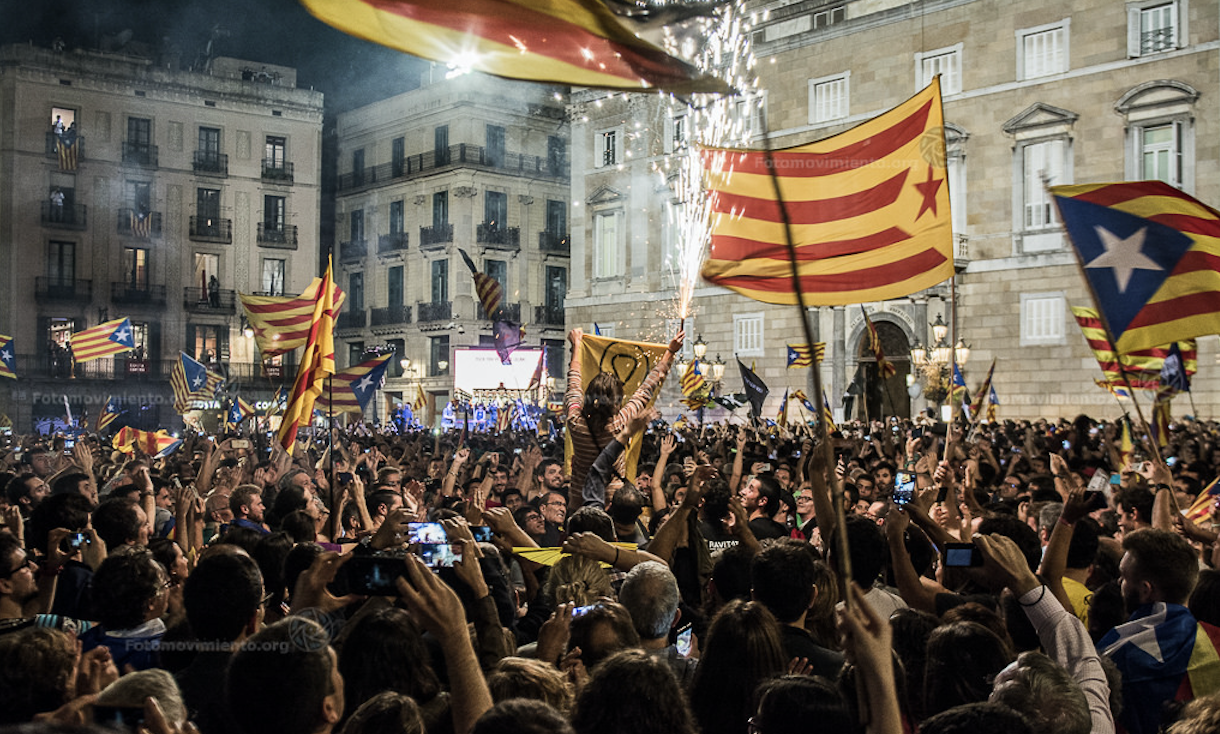 Catalonia's declaration of independence from Spain on October 27, 2017. Photo: Antonio Litov/Fotomovimiento/Flickr