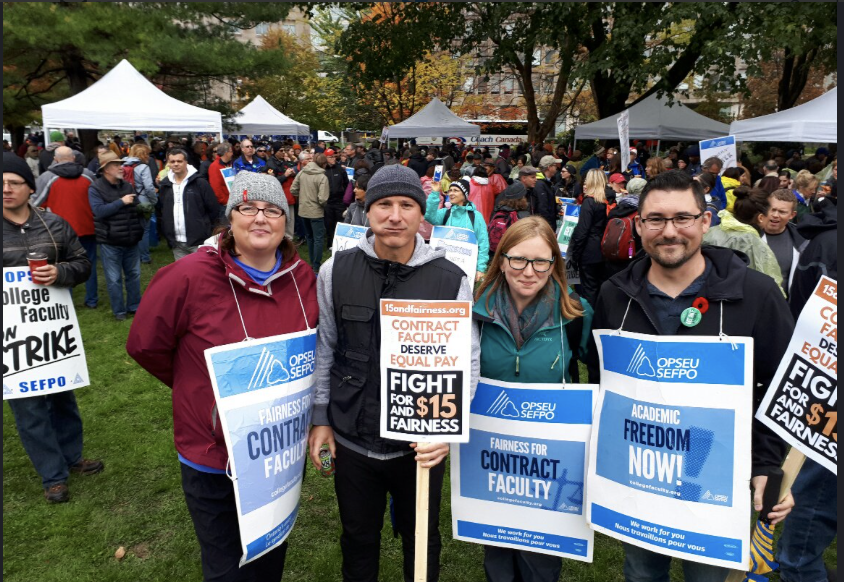 Rally4Faculty at Queen's Park on Nov. 2. Photo: @OPSEU/Twitter