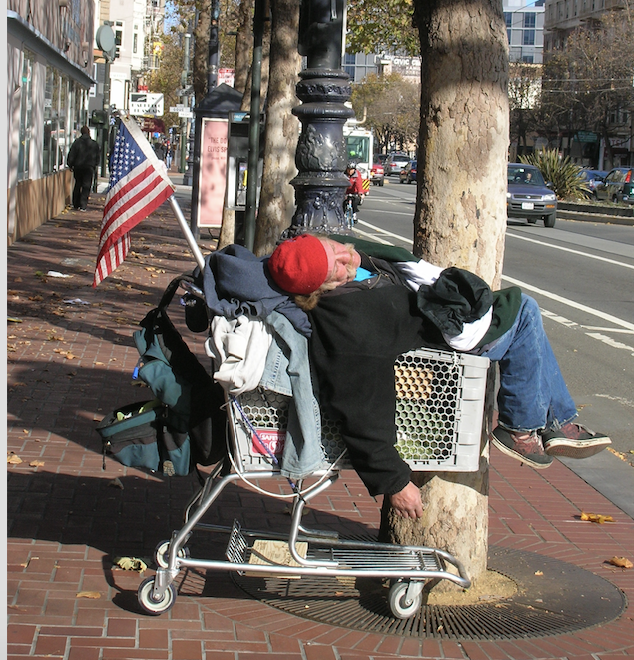 A homeless man in San Francisco. Photo: Seguridad Social estadounidense/Javi/Flickr