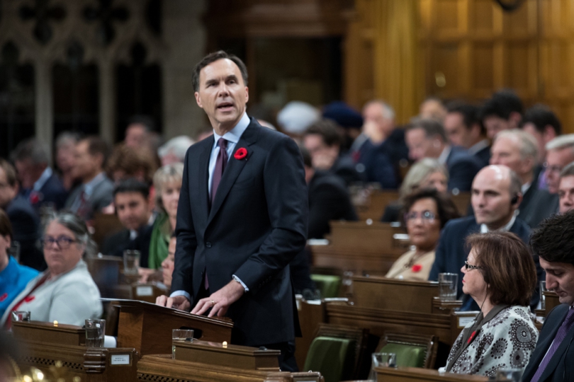 Finance Minister Bill Morneau speaking in Parliament. Image: PMO/Adam Scotti