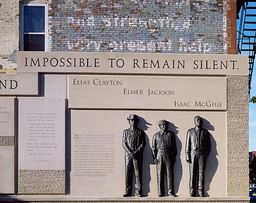 Image Carol Highsmith via Wikimedia Commons https://commons.wikimedia.org/wiki/File:Clayton-Jackson-McGhie-memorial-Duluth-Minnesota.jpg