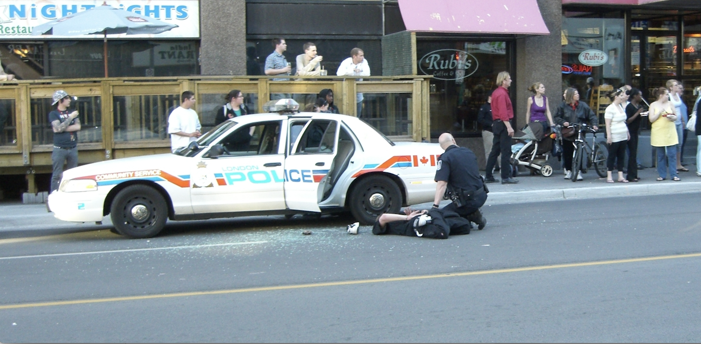An arrest in London, Ontario. Photo: Toban B./Flickr