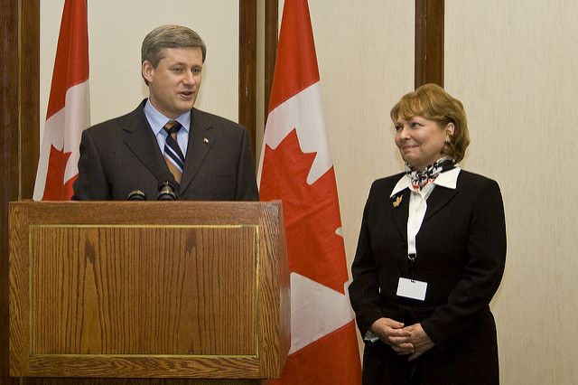 Canada 2008: Prime Minister Stephen Harper at a meet-and-greet. Photo: Andrew d'Entremeont