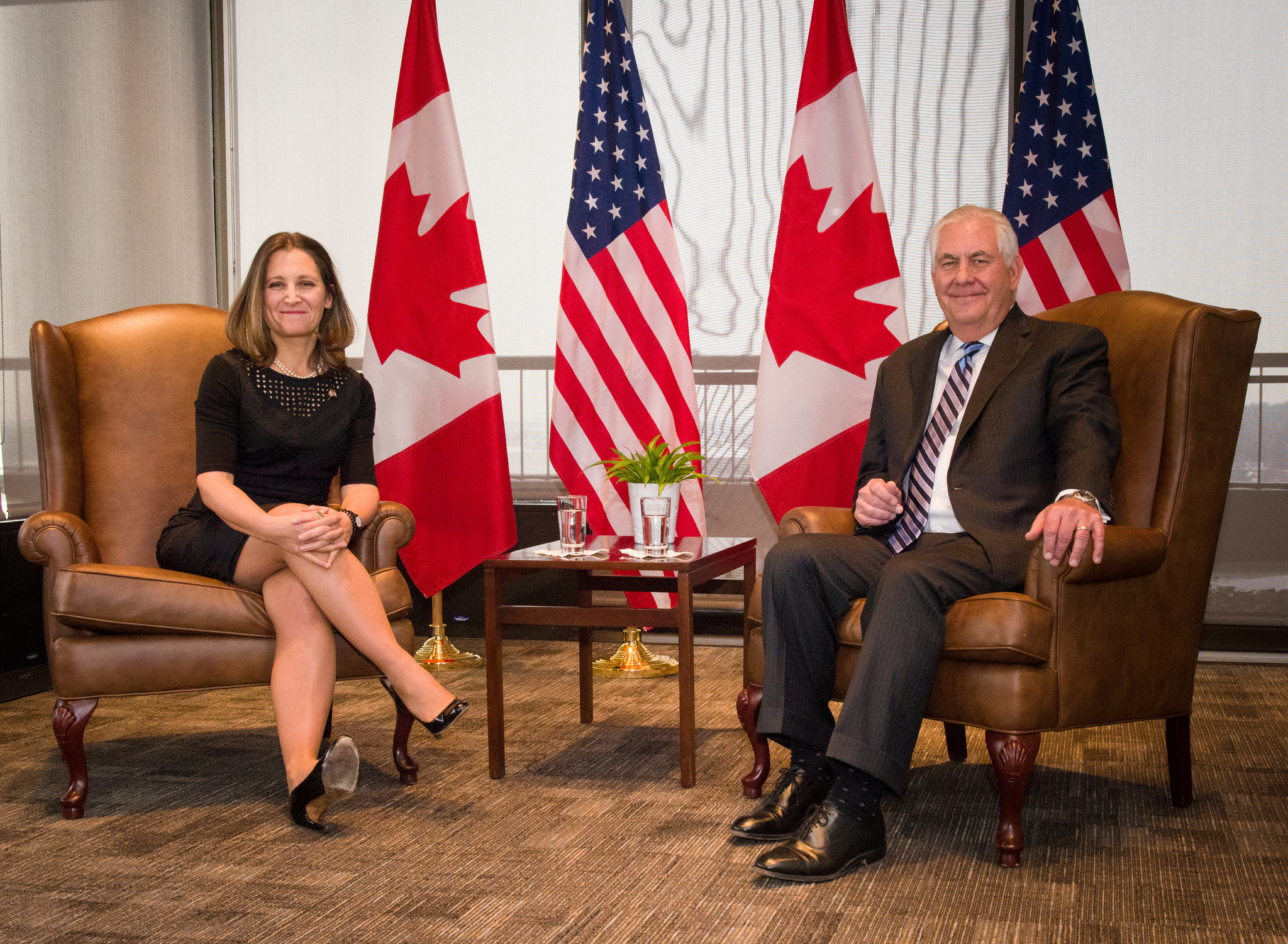 U.S. Secretary of State Tillerson meets with Canadian Foreign Minister Chrystia Freeland at the Global Affairs in Ottawa, Canada, on December 19, 2017. Photo: State Department Photo/Public Domain/Flickr