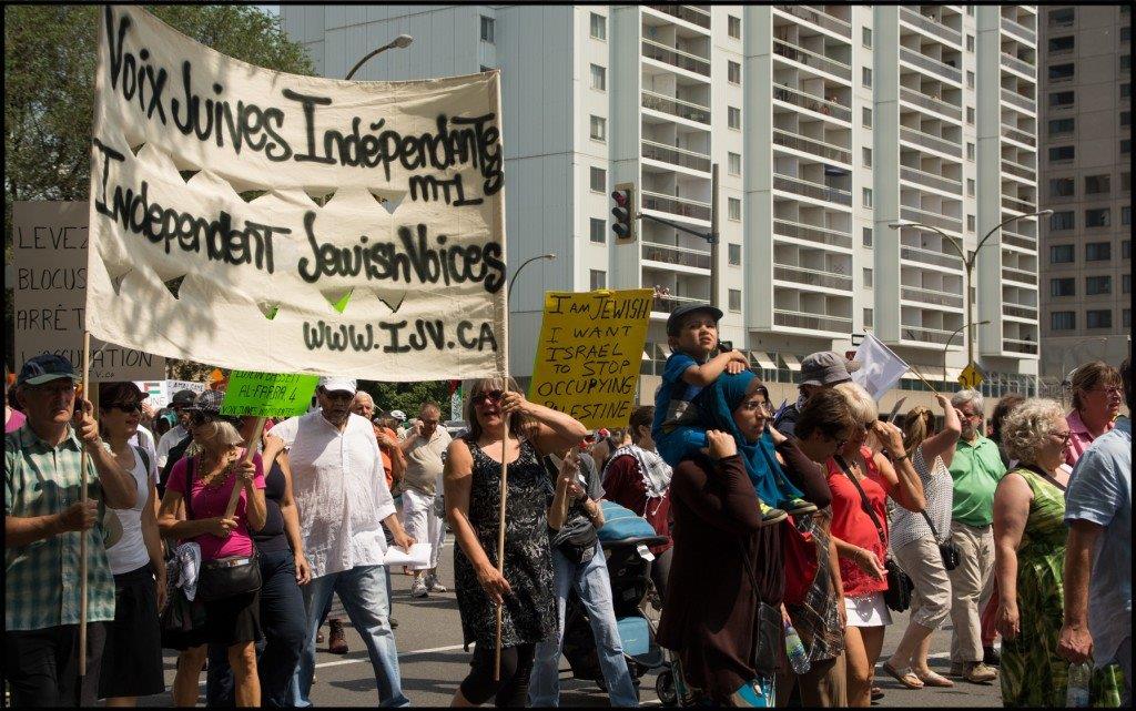 Demonstration in Montreal against Israeli actions in Gaza, August 10, 2014. Image: IJV Montreal