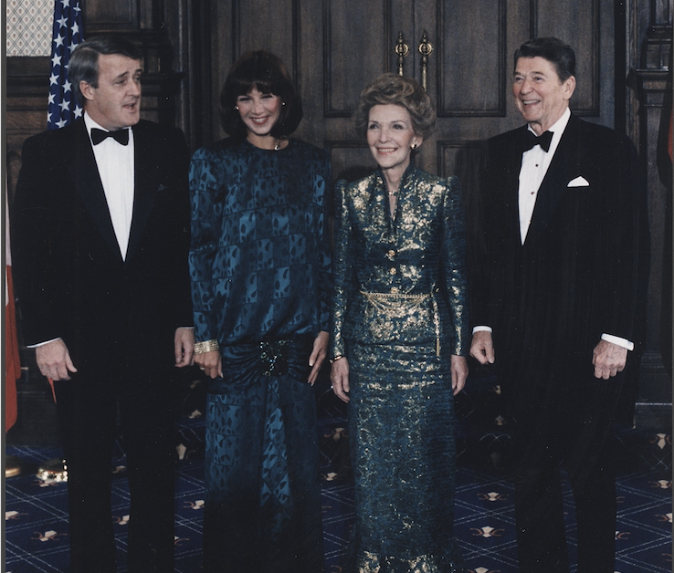 Photograph of The Reagans and Mulroneys in Quebec in 1985. Photo: U.S. National Archives and Records Administration