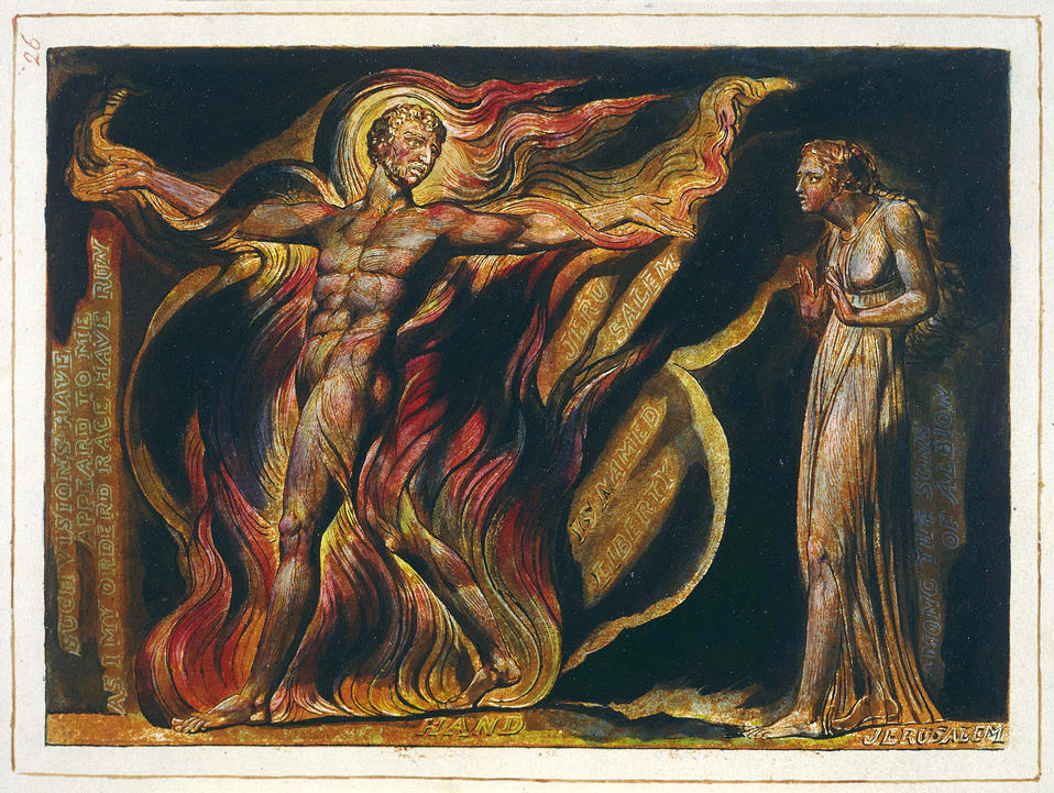 plate 26 of Jerusalem the Emanation of the Giant Albion by William Blake. Photo: Wikimedia