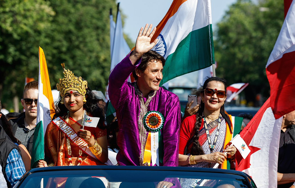 Prime Minister Justin Trudeau participates in India Day parade in Montreal. Photo: Adam Scotti/PMO