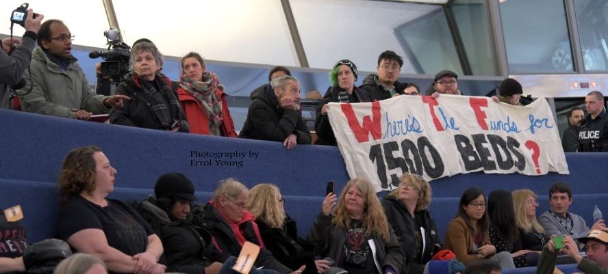 OCAP action on February 12 at Toronto City Hall. Photo: Errol Young