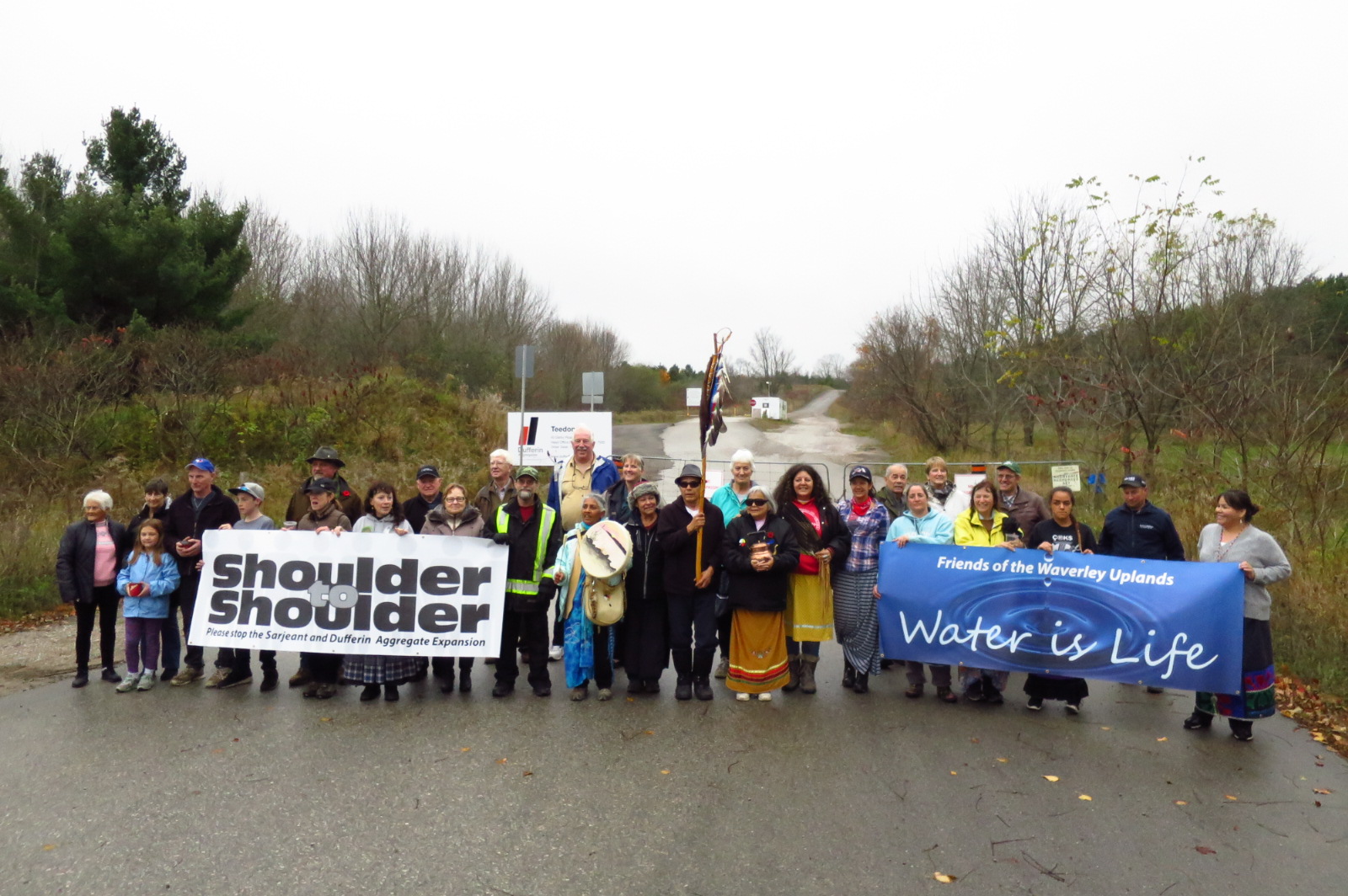 Waterwalkers at the end of their 42 km march to the Teedon gravel pit on November 5. Image: Council of Canadians