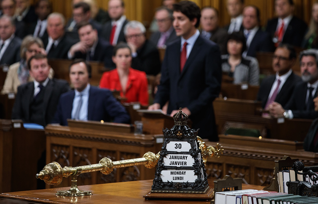 Prime Minister Justin Trudeau makes a statement in the House of Commons on the terrorist attack in Quebec City. Photo: Adam Scotti/PMO